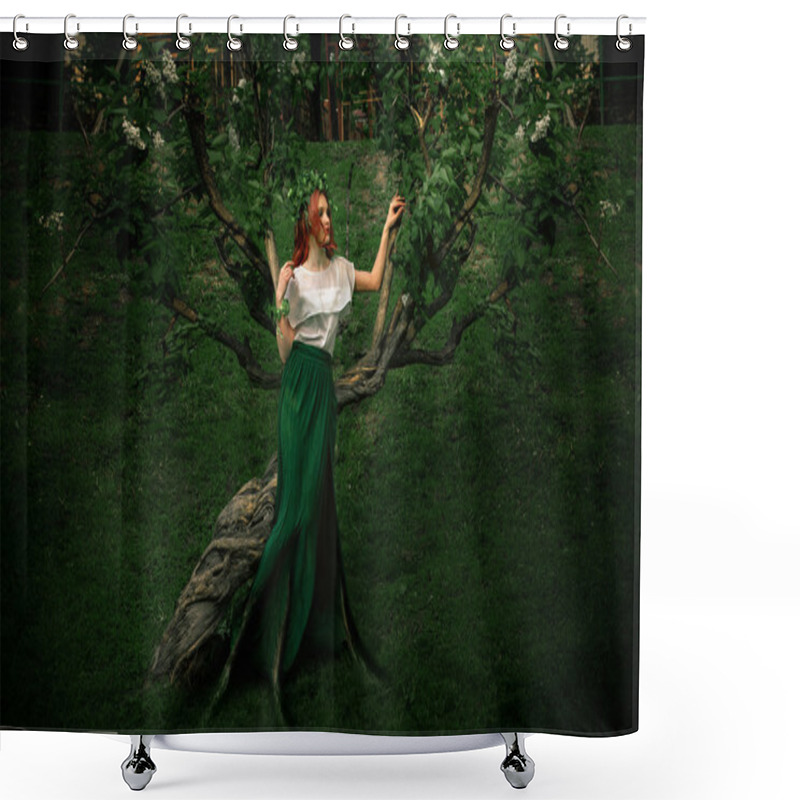 Personality  Forest Nymph With Roots In A Long Skirt Shower Curtains