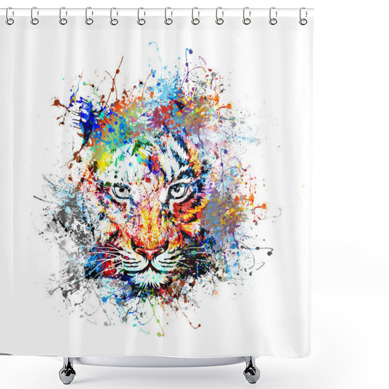 Personality  Abstract Tiger Shower Curtains