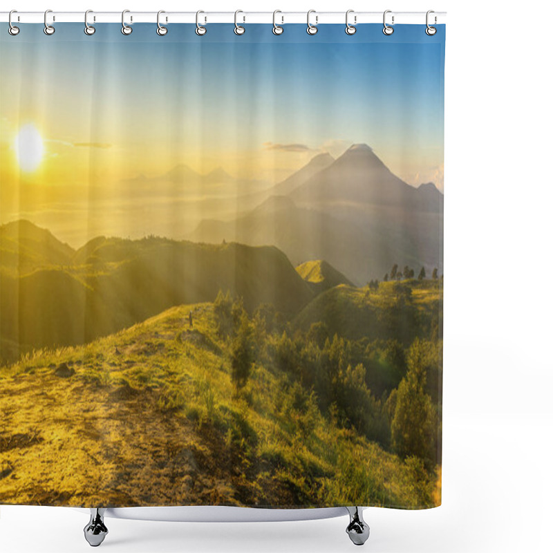 Personality  Great Golden Sunrise In Prau Mount Shower Curtains