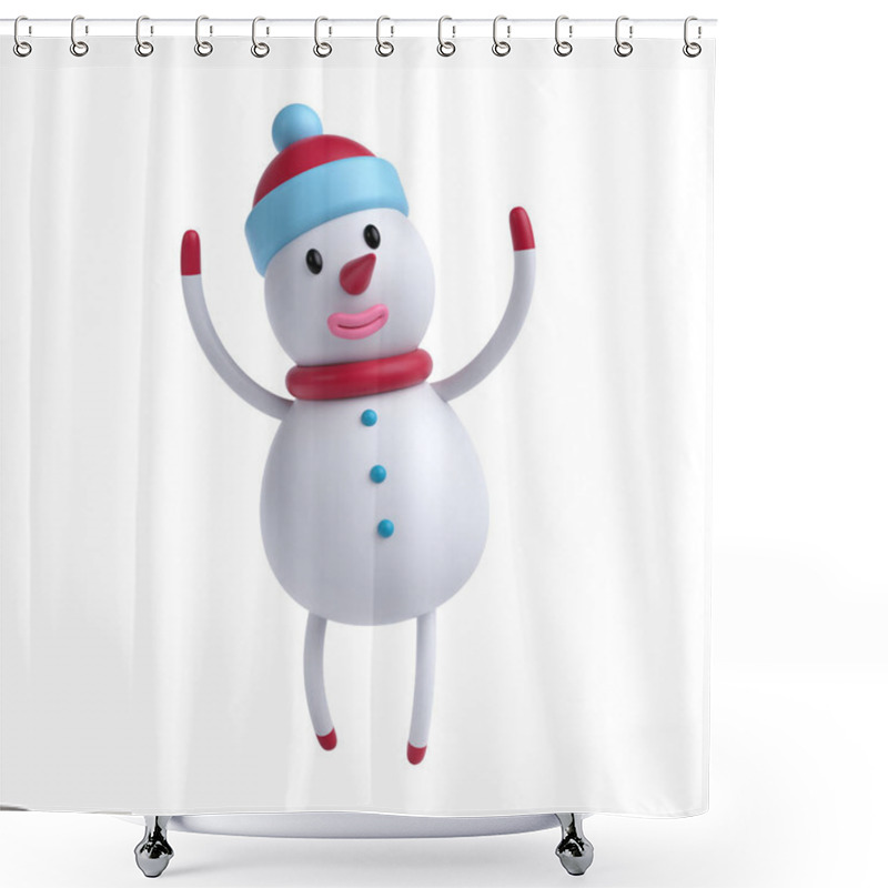 Personality  Cute Cartoon Snowman  Shower Curtains