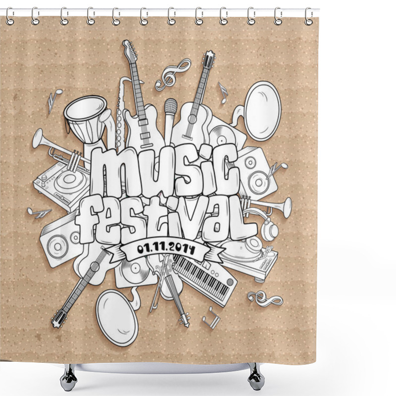 Personality  Music Festival. Shower Curtains