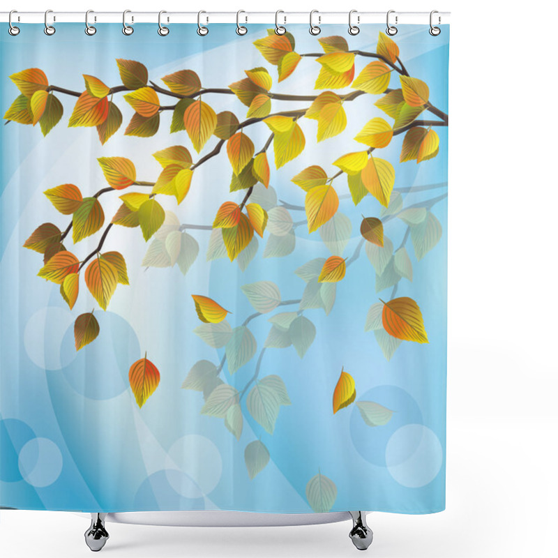 Personality  Autumn Tree, Light Nature Background Shower Curtains