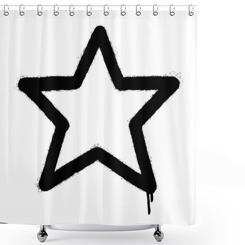 Personality  Graffiti Spray Star Icon Isolated On White Background. Vector Illustration. Shower Curtains