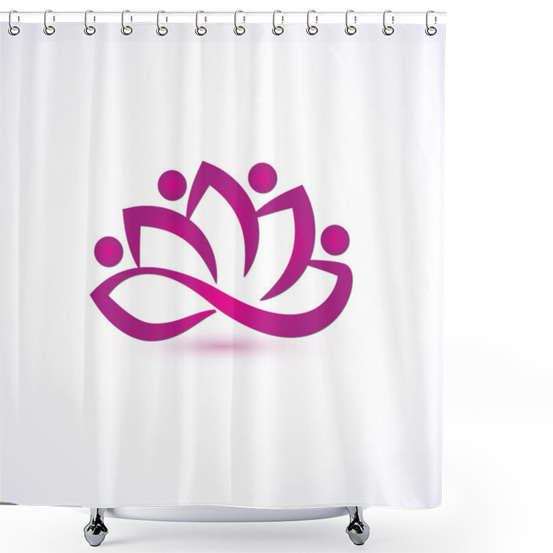 Personality  Purple Lotus Flower Logo Vector Shower Curtains