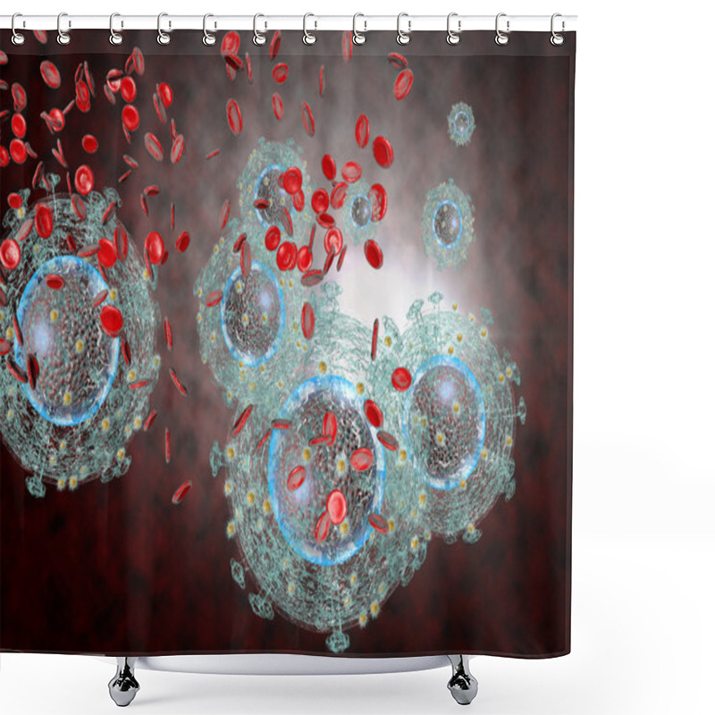 Personality  Aids HIV Virus Shower Curtains