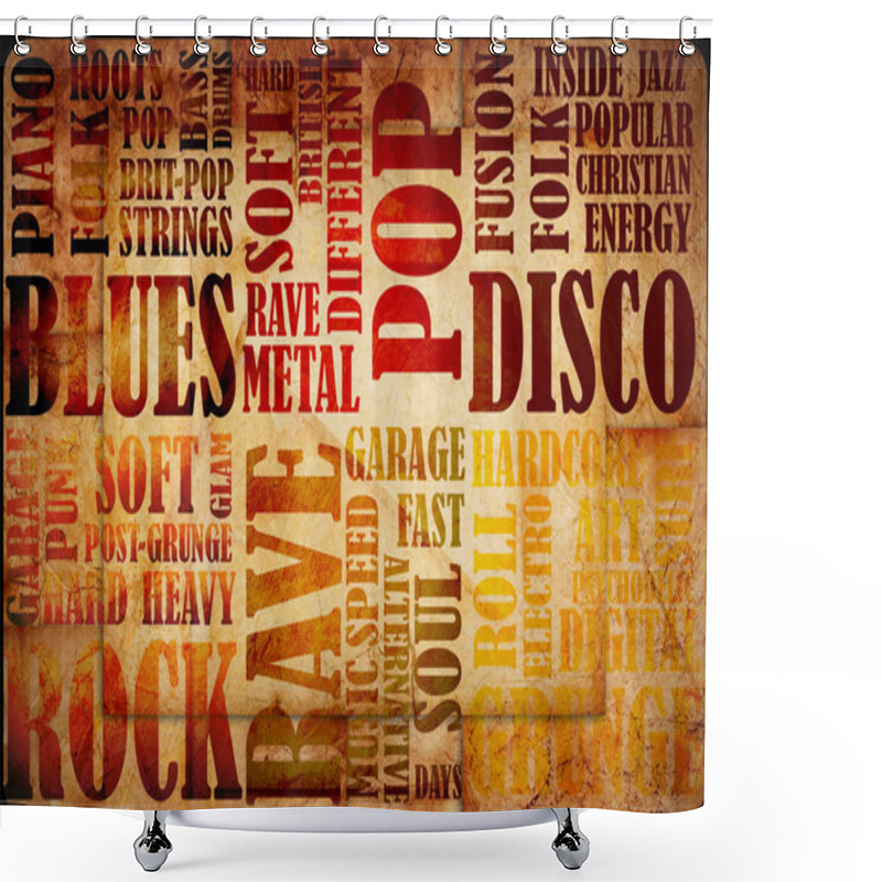 Personality  Rock Music Poster Shower Curtains