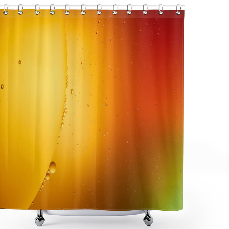 Personality  Beautiful Abstract Background From Mixed Water And Oil In Orange, Red And Green Color Shower Curtains