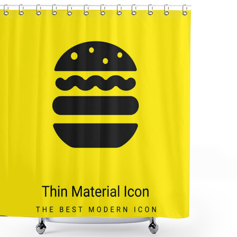 Personality  Big Hamburger Minimal Bright Yellow Material Icon Shower Curtains