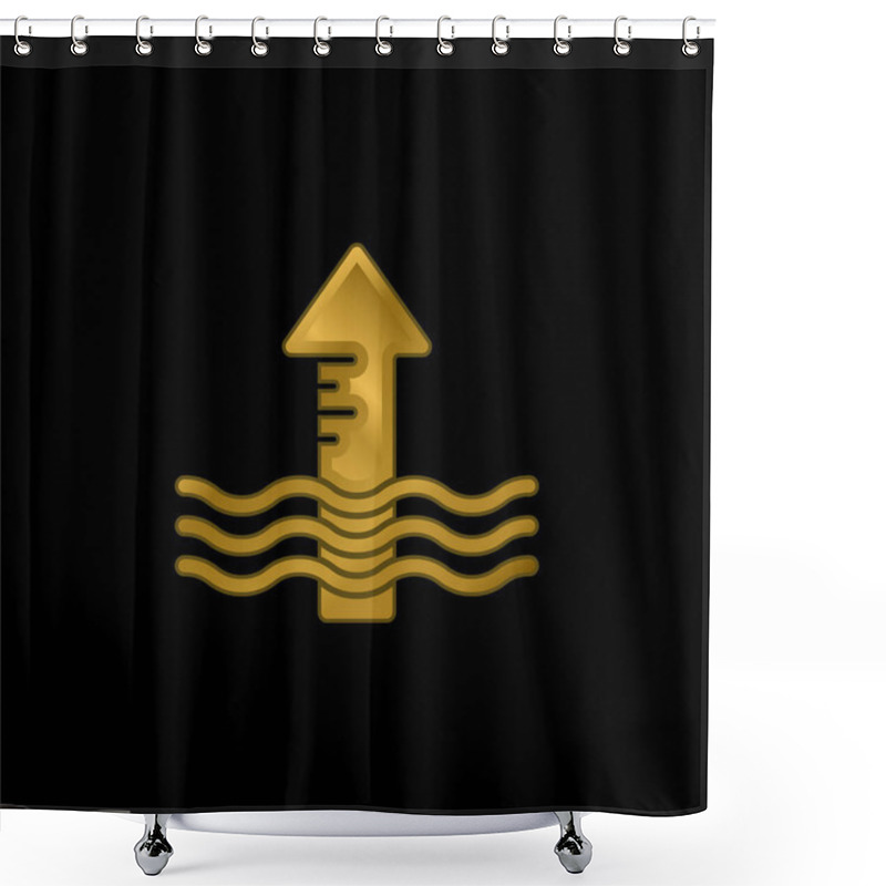 Personality  Arrow Gold Plated Metalic Icon Or Logo Vector Shower Curtains