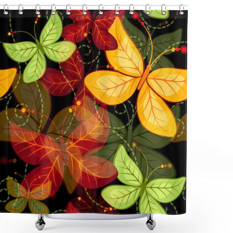 Personality  Seamless Dark Autumn Pattern Shower Curtains