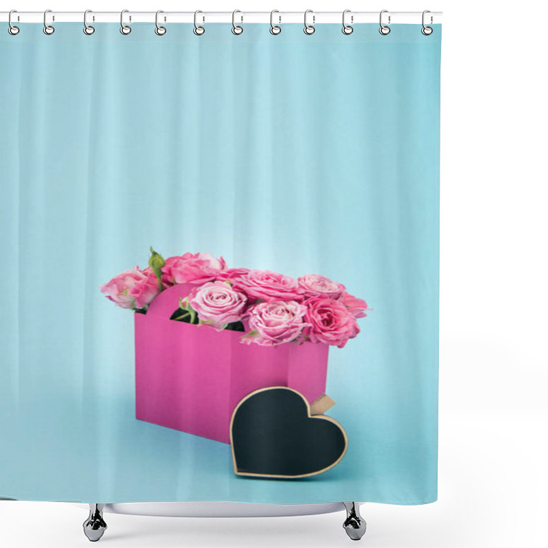 Personality  Roses In Paper Box With Heart Shower Curtains