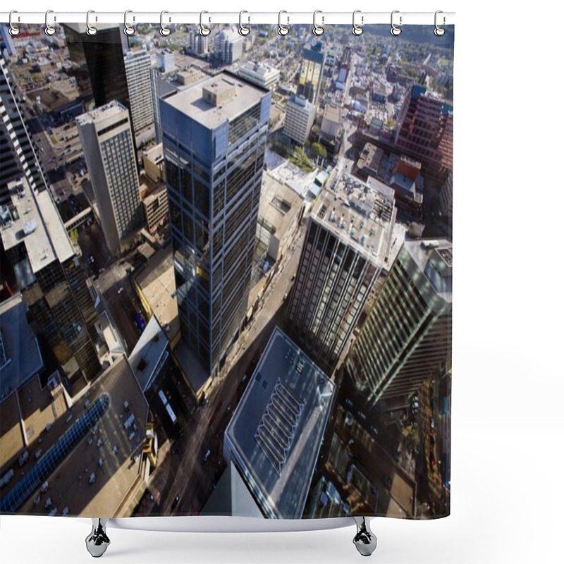 Personality  Aerial Of Downtown Edmonton, Alberta, Canada Shower Curtains