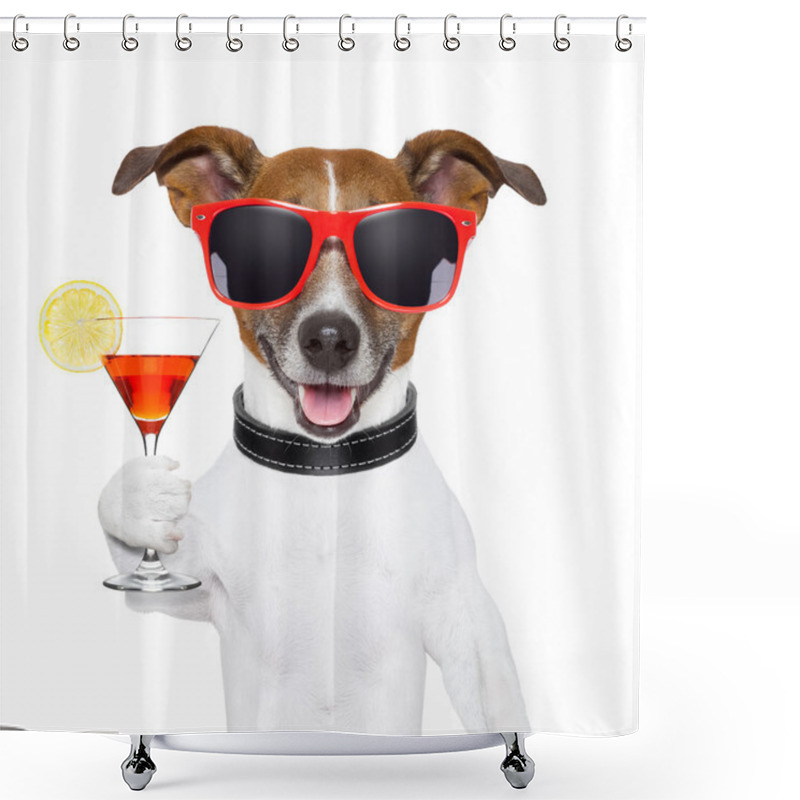 Personality  Funny Cocktail Dog Shower Curtains