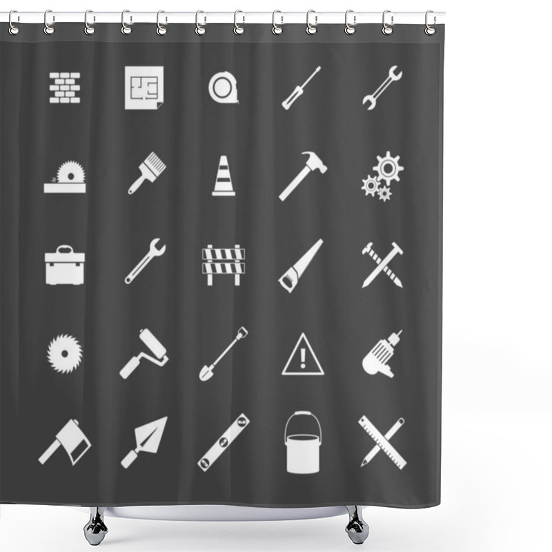 Personality  Set Of Construction Icons Shower Curtains