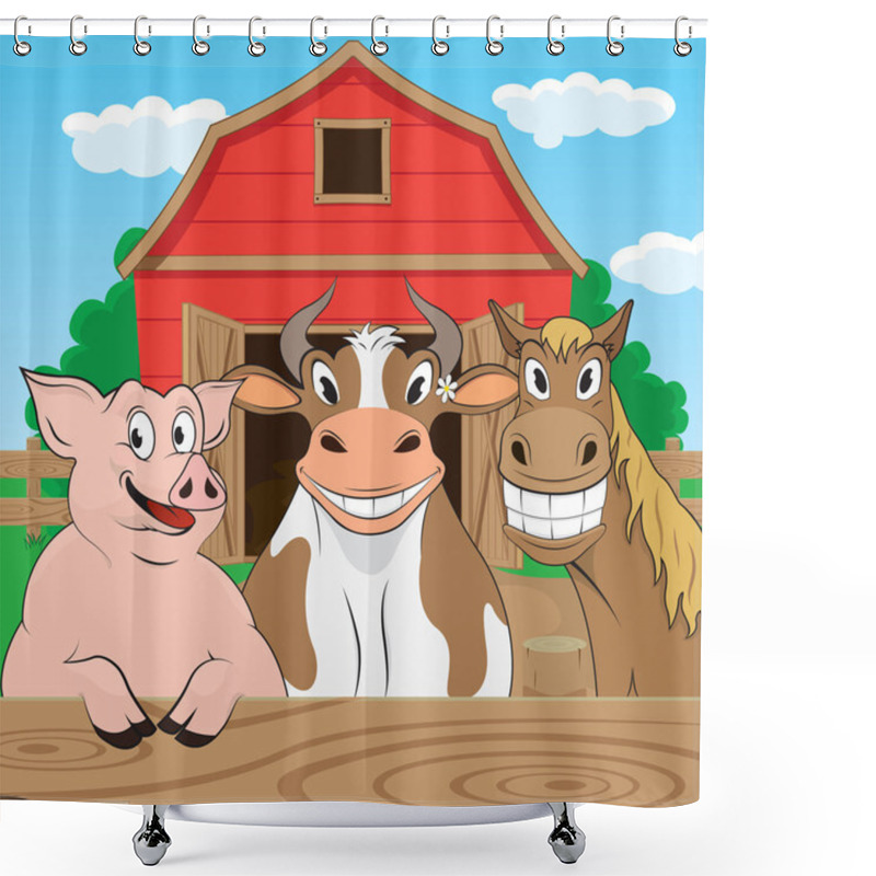 Personality  Farm Animal Shower Curtains