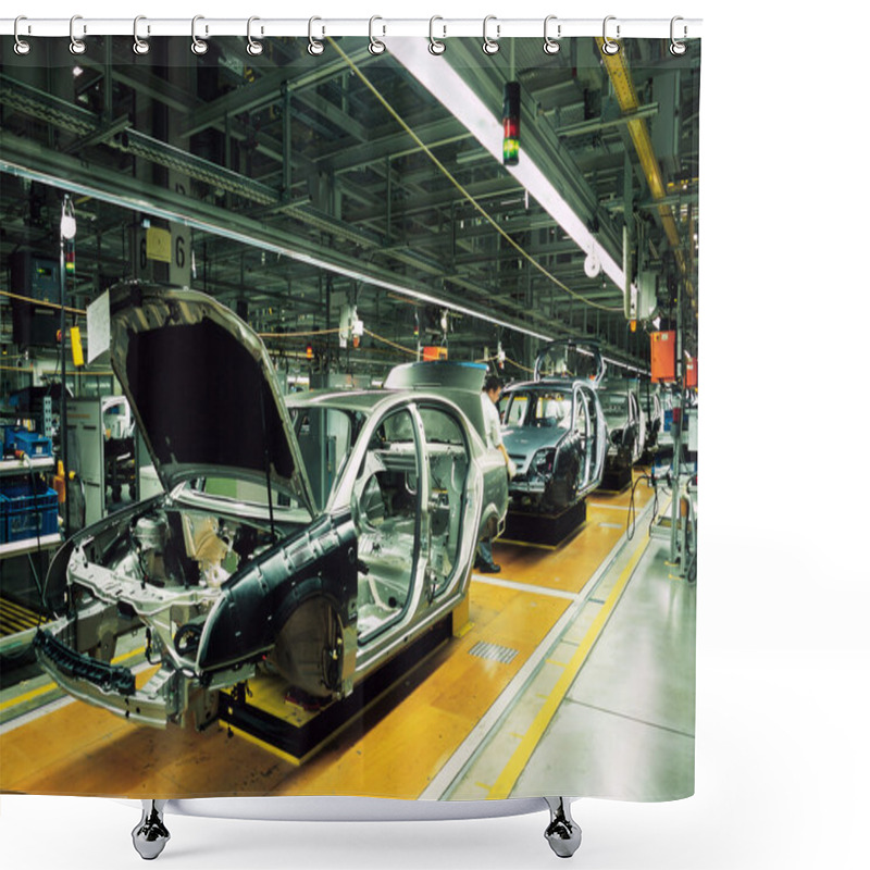 Personality  Car Production Line Shower Curtains