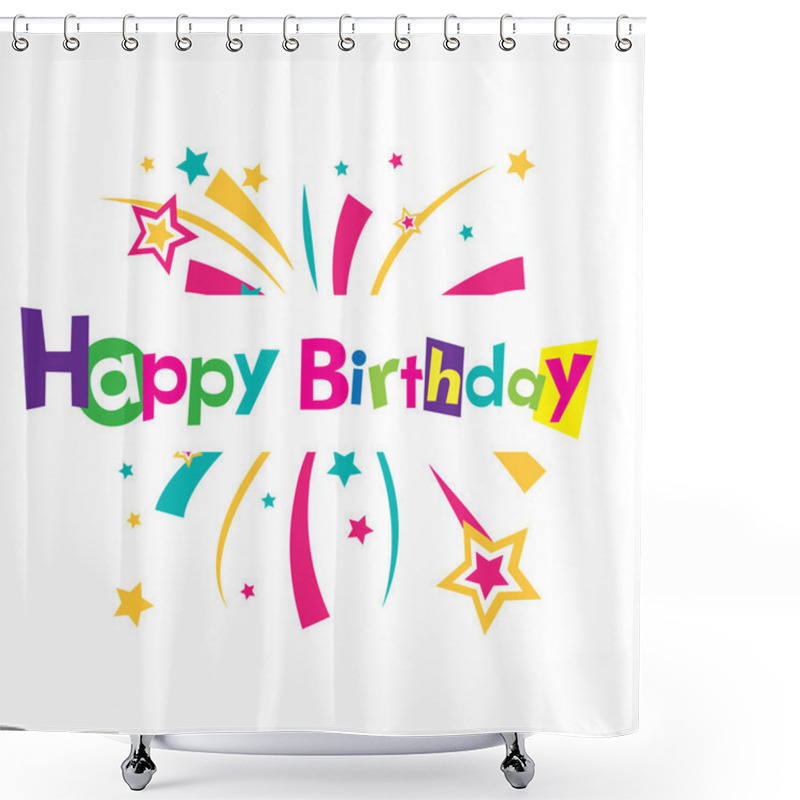 Personality  Vector Happy Birthday Shower Curtains