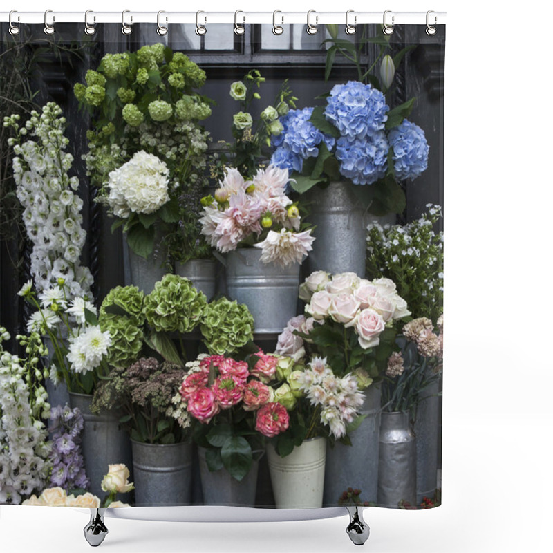 Personality  Beautiful Flowers As A Background Shower Curtains