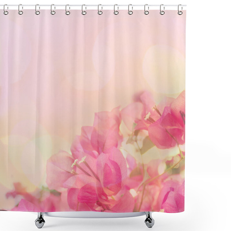 Personality  Beautiful Abstract Floral Background With Pink Flowers. Border D Shower Curtains