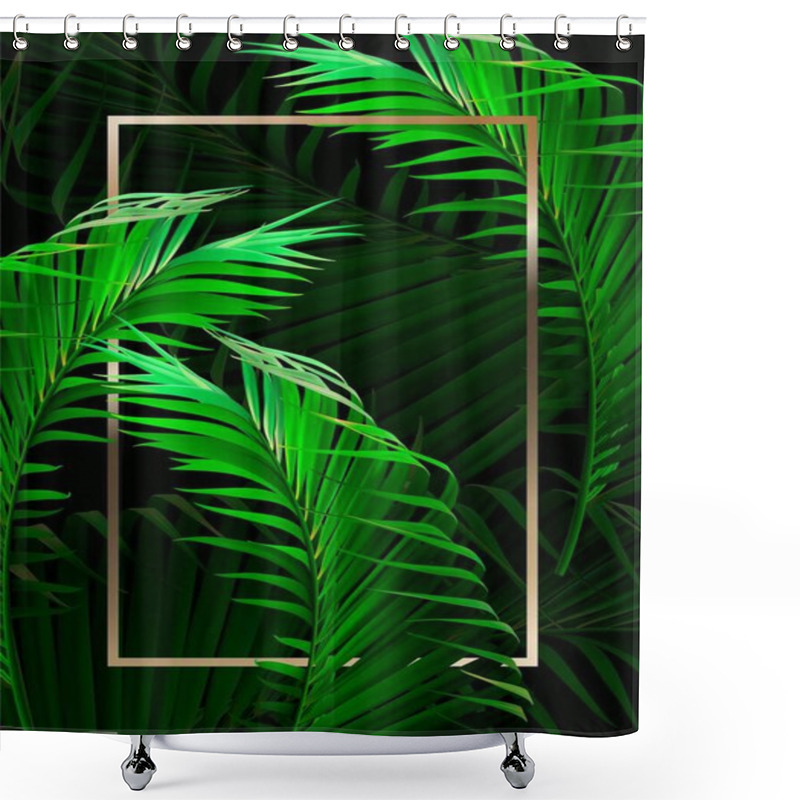 Personality  Vector Tropical Botanical Plants With Coconut And Banana Leaves - Vector Graphic Shower Curtains