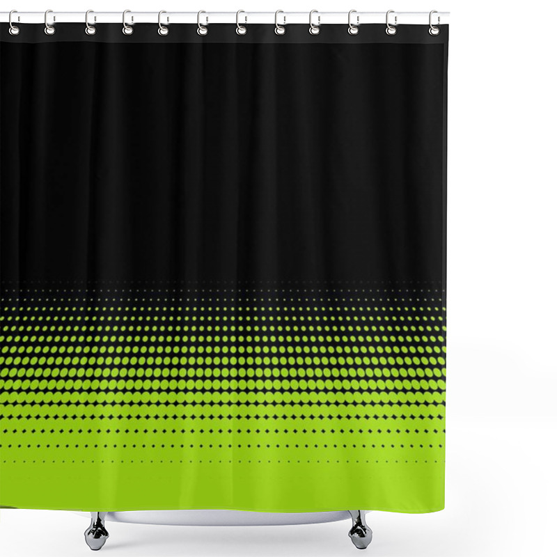 Personality  Perspective Dottted Background Green Black Shower Curtains