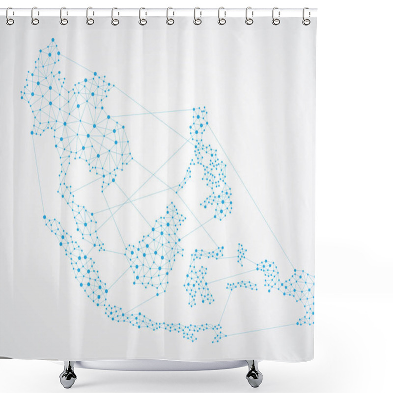 Personality  Asean Map Network  Shower Curtains