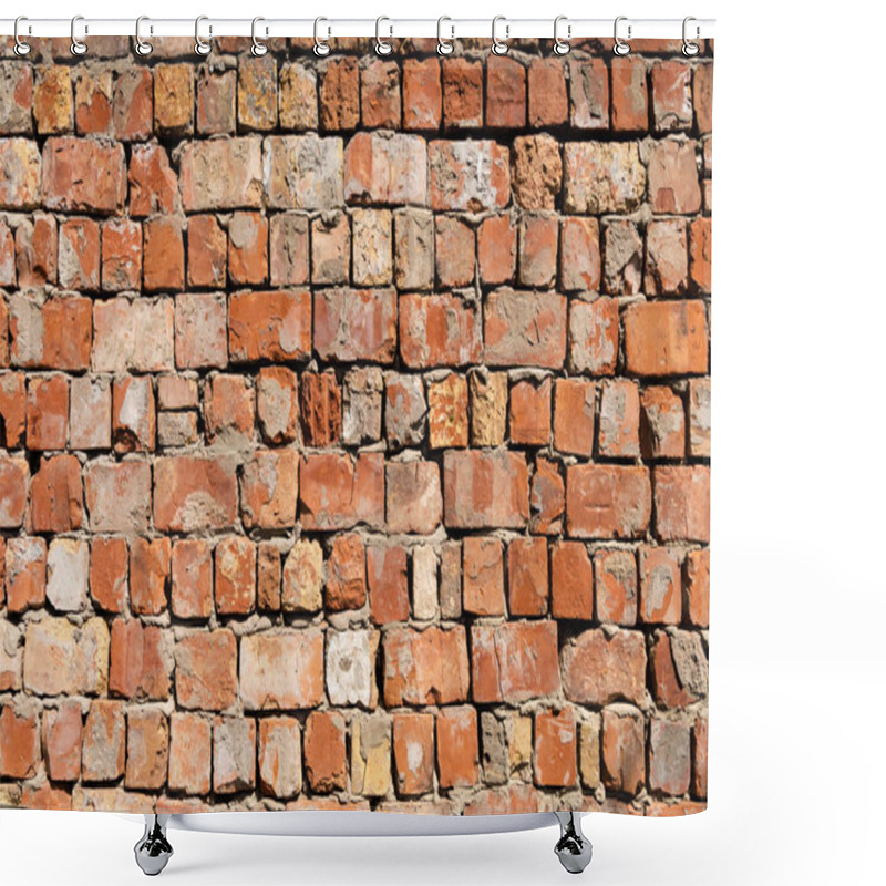 Personality  Old Red Brick Wall Textured Background   Shower Curtains