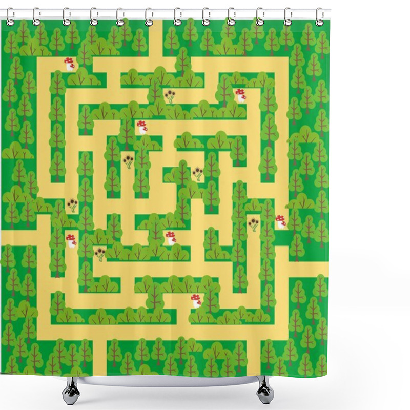 Personality  Green Forest Maze Shower Curtains