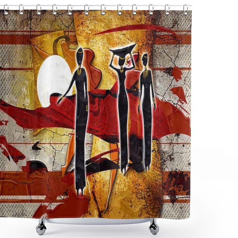 Personality  African Motive Art Shower Curtains