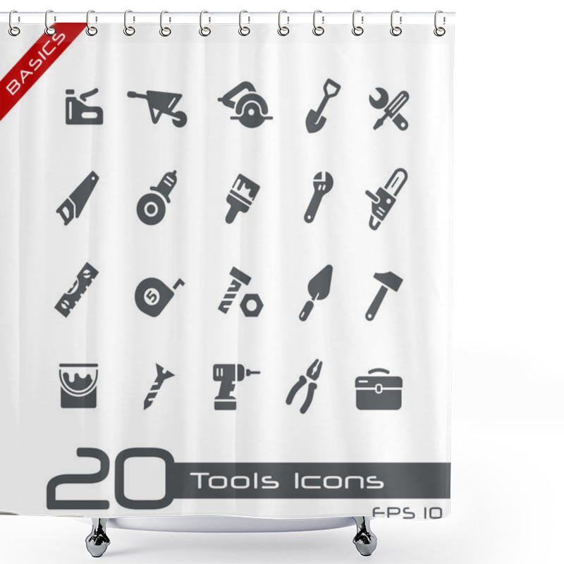 Personality  Tools Icons -- Basics Shower Curtains