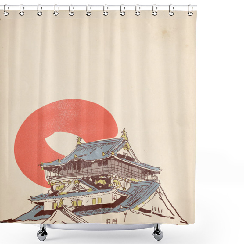 Personality  Japanese House Drawing Shower Curtains