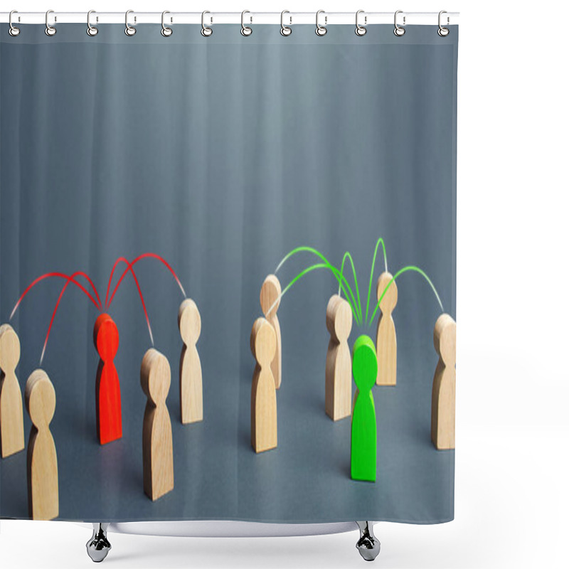 Personality  Red And Green Persons Compete For Influences On Other People. Luring People To Their Side, Imposing Opinions. Fight For The Minds. Build Support, Strengthen Your Position In A Dispute Or Election. Shower Curtains