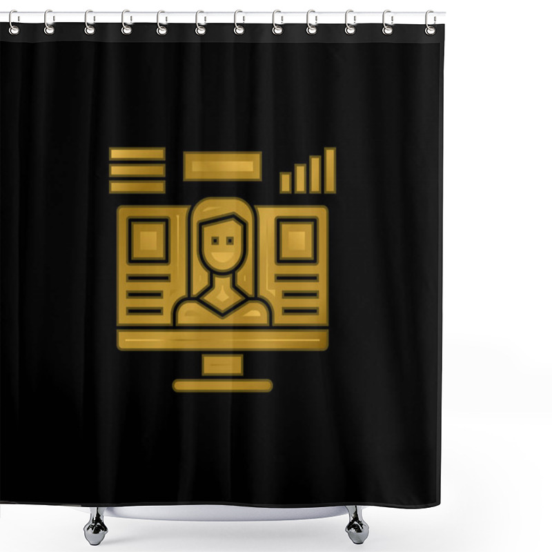 Personality  Analytics Gold Plated Metalic Icon Or Logo Vector Shower Curtains