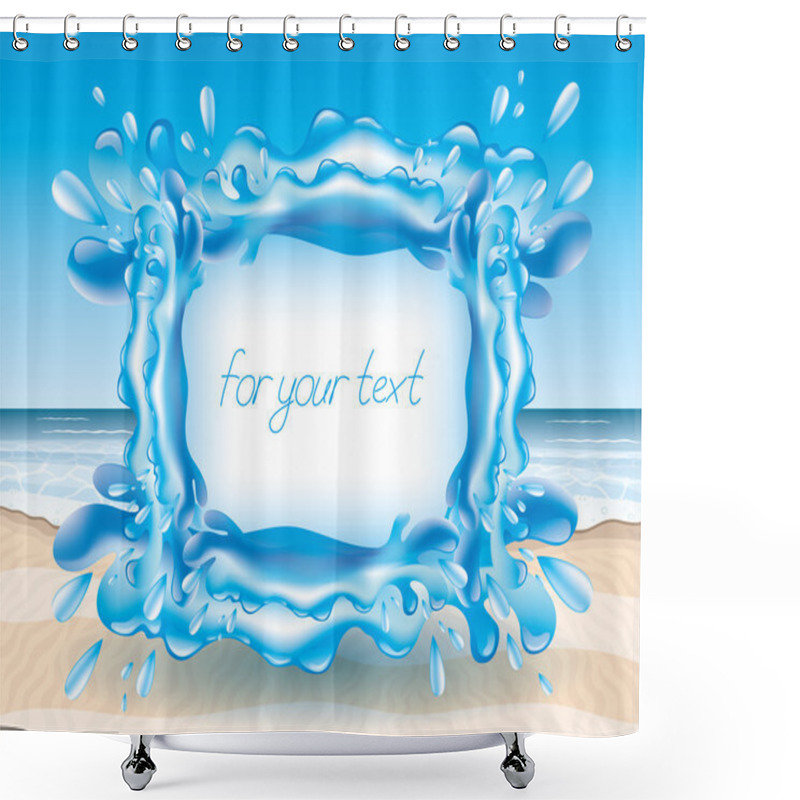 Personality  Water Splash On Beach Background. Shower Curtains