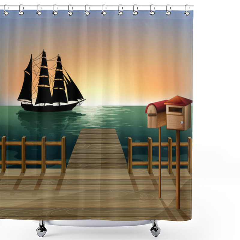 Personality  A Sunset At The Port Shower Curtains