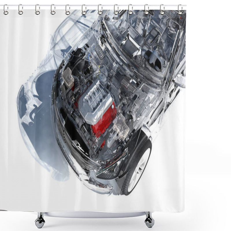 Personality  Transparent Model Cars. Shower Curtains