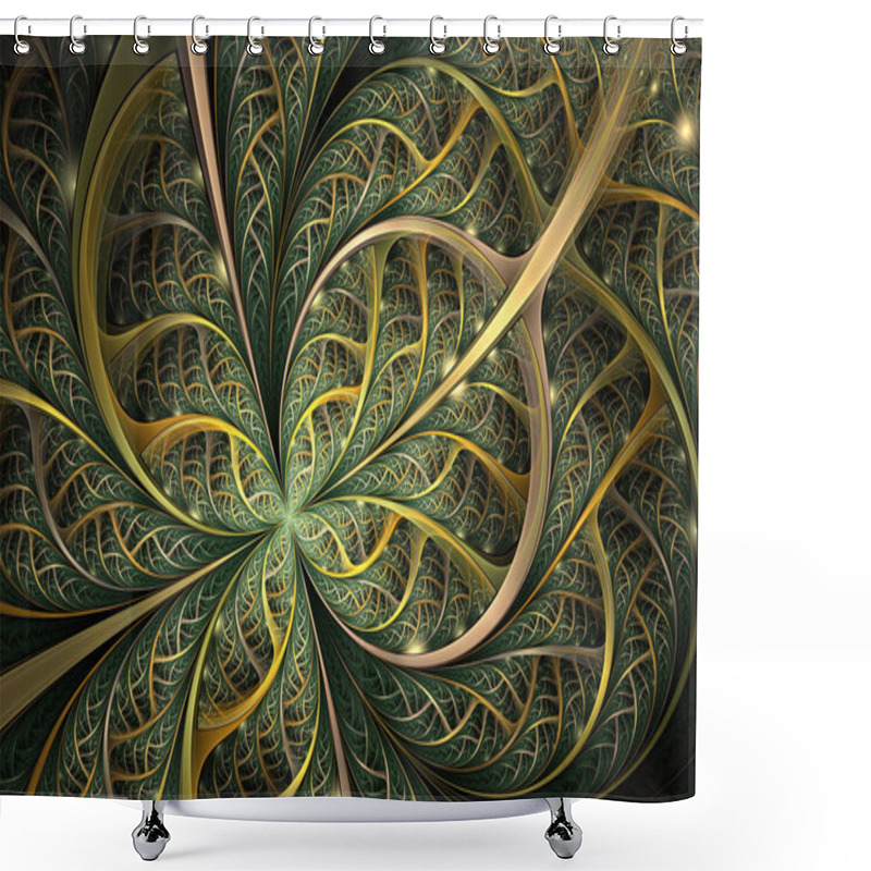 Personality  Beautiful Fractal Flower Or Butterfly In Stained Glass Window Style. Symmetrical Floral Fractal, Digital Logarithm For Creative Graphic. For Invitations, Notebook Covers, Phone Case, Postcards, Cards Shower Curtains