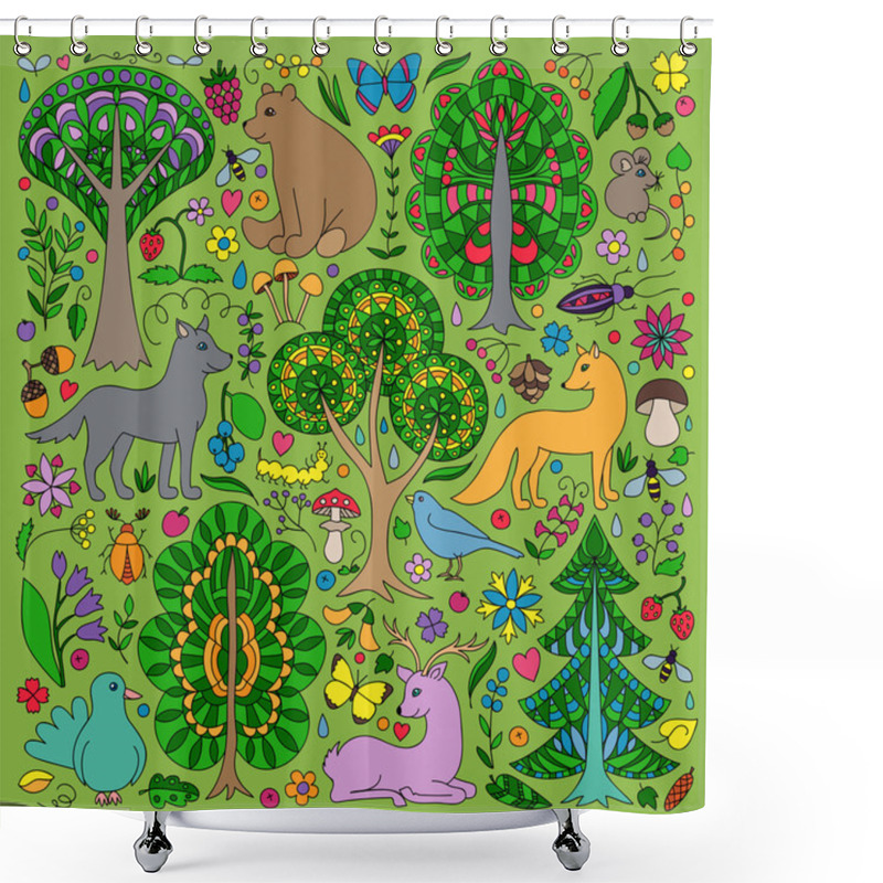 Personality  Wonderland Fun Forest Shower Curtains