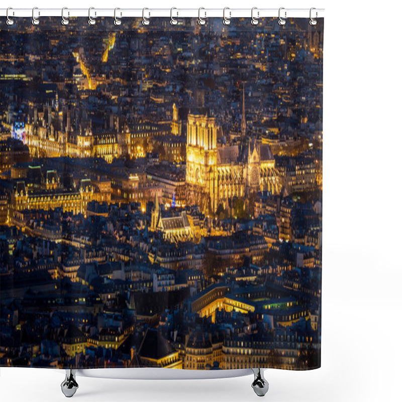 Personality  Notre Dame De Paris France By Night Shower Curtains