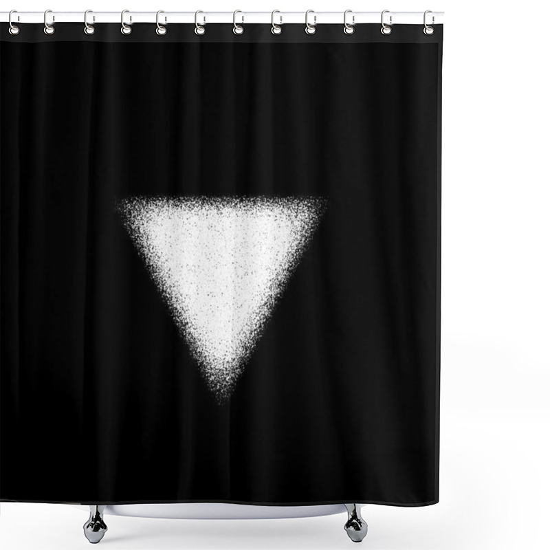 Personality  White Abstract Triangle Badge Shower Curtains