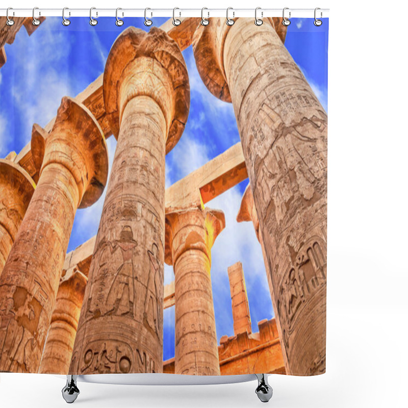 Personality  Great Hypostyle Hall And Clouds At The Temples Of Karnak (ancient Thebes). Luxor, Egypt Shower Curtains