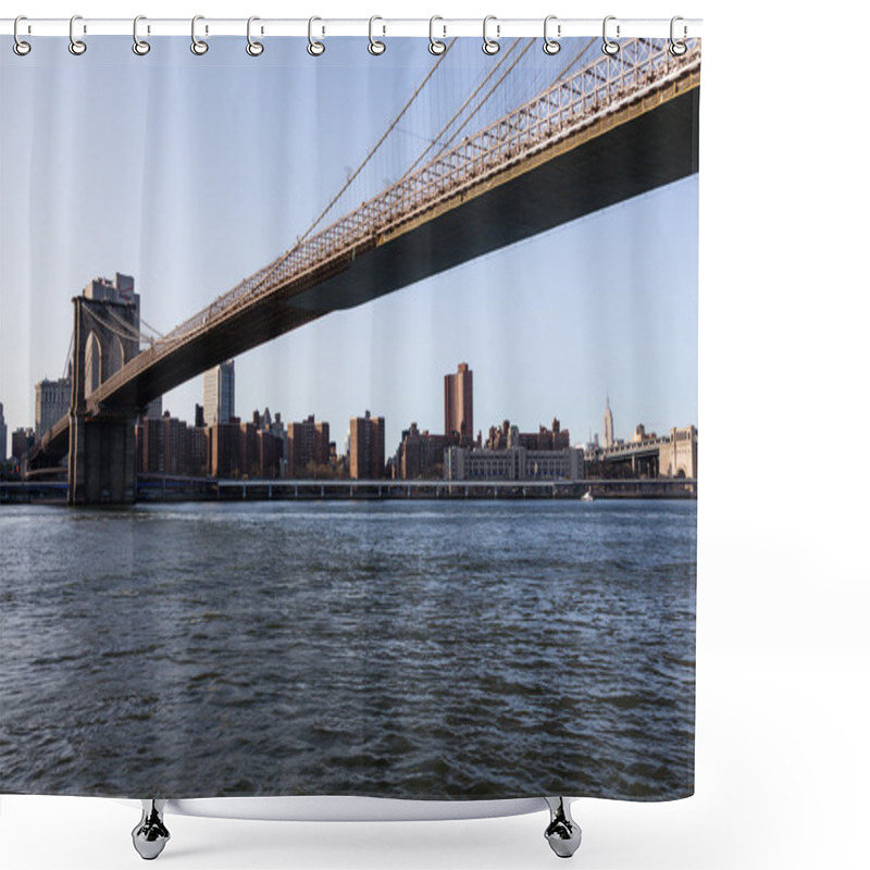 Personality  Brooklyn Bridge Towards Midtown Manhattan Shower Curtains