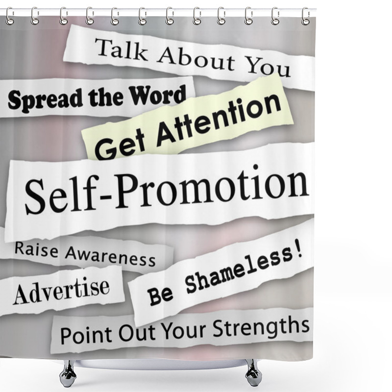 Personality  Self-Promotion Headlines Marketing Publicity Attention Shower Curtains