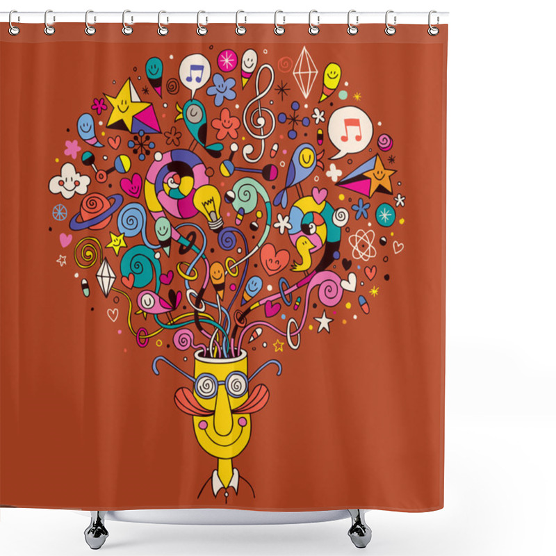 Personality  Mind Blown Shower Curtains