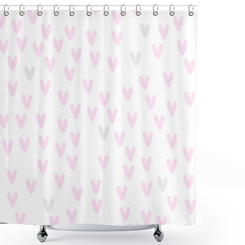 Personality  Pattern About Love With Hearts. Valentine's Day. Wedding Day. For A Banner, Postcard, Poster. Doodle. Handdrawn. Shower Curtains