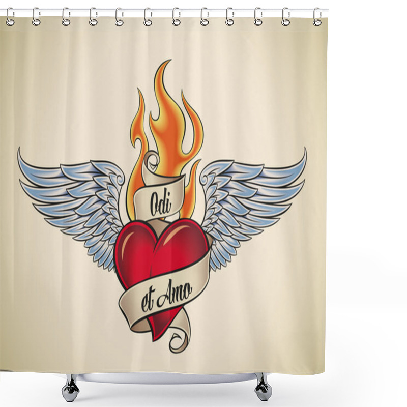 Personality  Odi Et Amo (I Hate And I Love) Shower Curtains