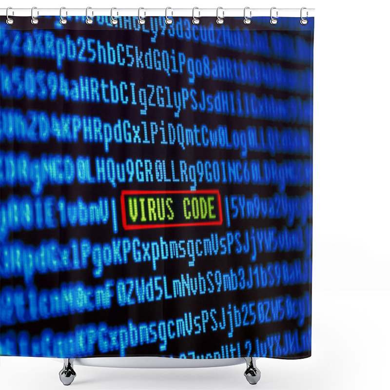 Personality  Computer Virus Concept. Virus In Program Code Shower Curtains