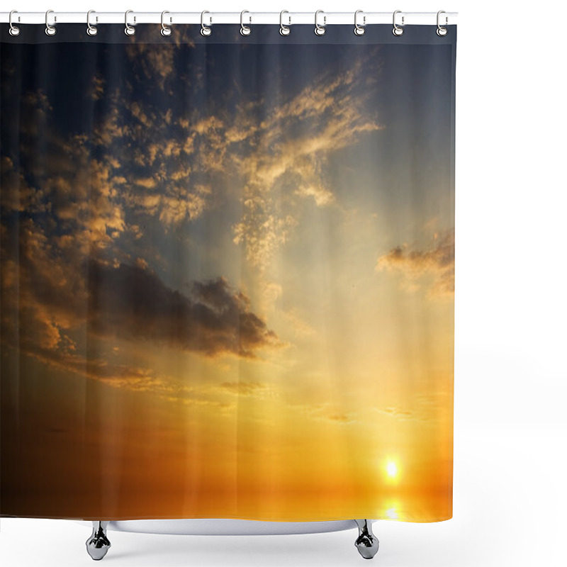 Personality  Sunset On The Sea Shower Curtains