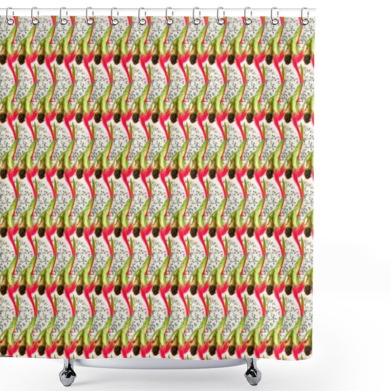 Personality  Pitaya Fruit Slices Seamless Texture Shower Curtains