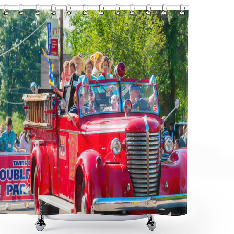 Personality  Fire Truck Twins Shower Curtains